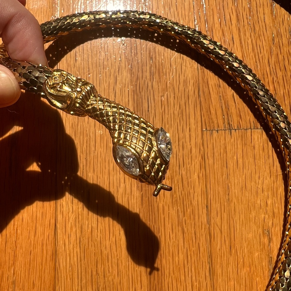 Vtg 80s Gold-Tone Snake Belt